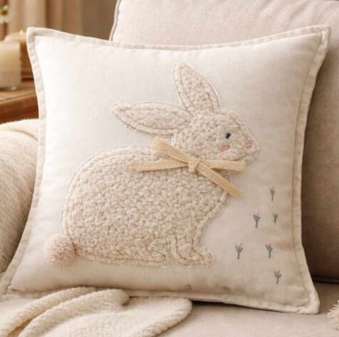 Cuscino arredo con coniglio - Linea Little Joy - 2 varianti - 45x45 cm - Clodette